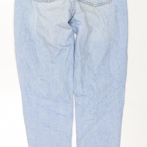 Denim & Co. Womens Blue Cotton Mom Jeans Size 6 L28 in Regular Zip