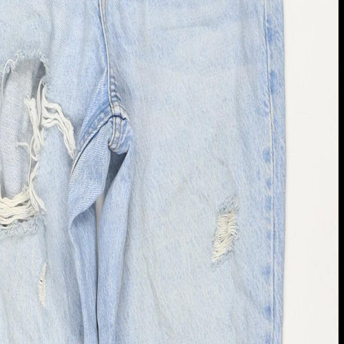 Denim & Co. Womens Blue Cotton Mom Jeans Size 6 L28 in Regular Zip