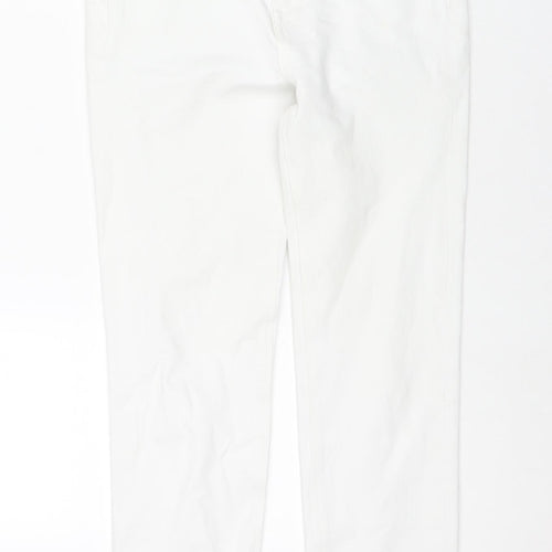 Marks and Spencer Womens White Cotton Skinny Jeans Size 8 L27 in Regular Zip