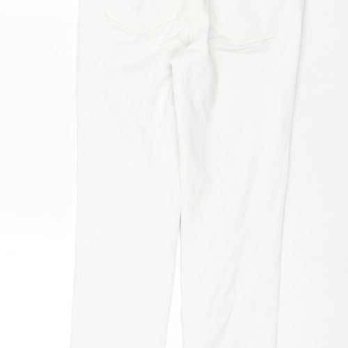 Marks and Spencer Womens White Cotton Skinny Jeans Size 8 L27 in Regular Zip