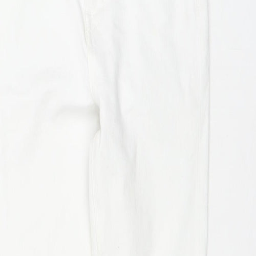Marks and Spencer Womens White Cotton Skinny Jeans Size 8 L27 in Regular Zip