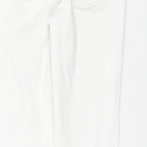 Marks and Spencer Womens White Cotton Skinny Jeans Size 8 L27 in Regular Zip