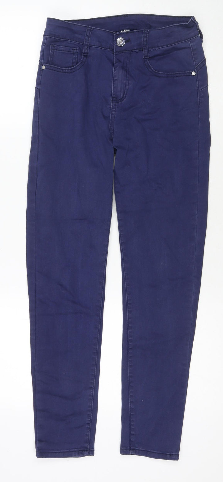 Fashion Denim Womens Blue Cotton Skinny Jeans Size M L26 in Regular Zip