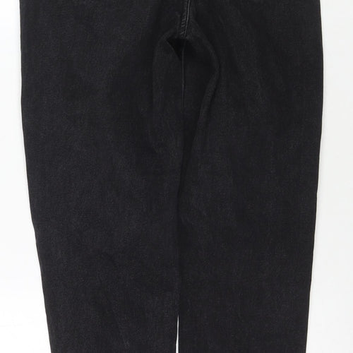 Denim & Co. Womens Black Cotton Straight Jeans Size 4 L28 in Regular Zip