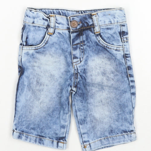 Domakin Boys Blue Cotton Capri Jeans Size 18-24 Months Button