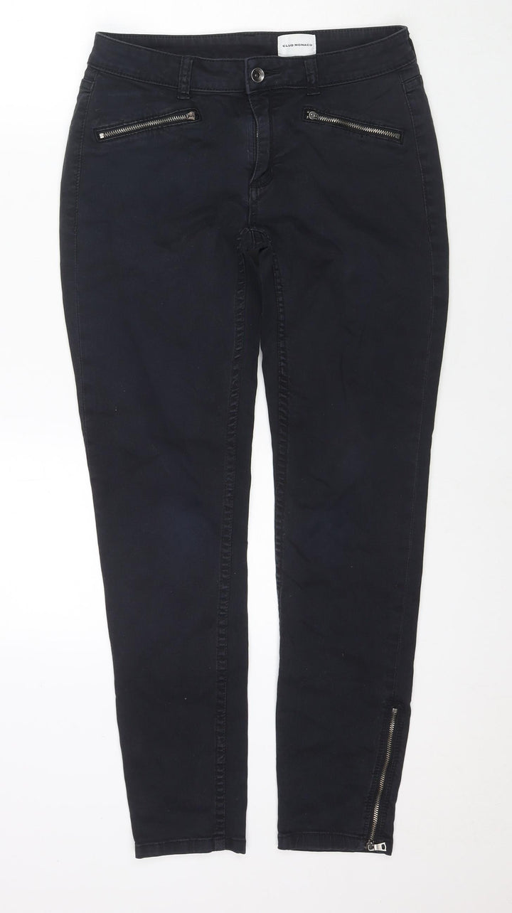 Club Monaco Womens Black Cotton Skinny Jeans Size 30 in L29 in Regular Zip - Zip Detail