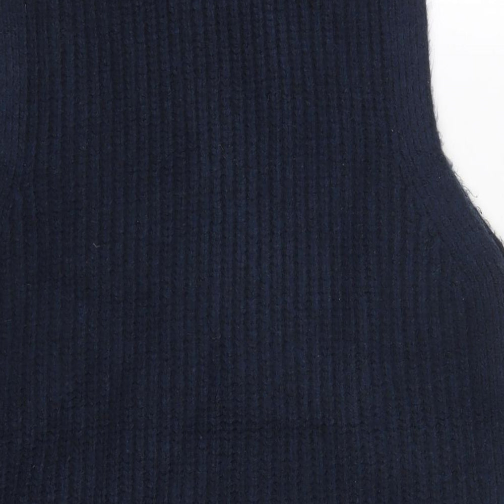 Marks and Spencer Womens Blue Roll Neck Polyester Tunic Jumper Size M