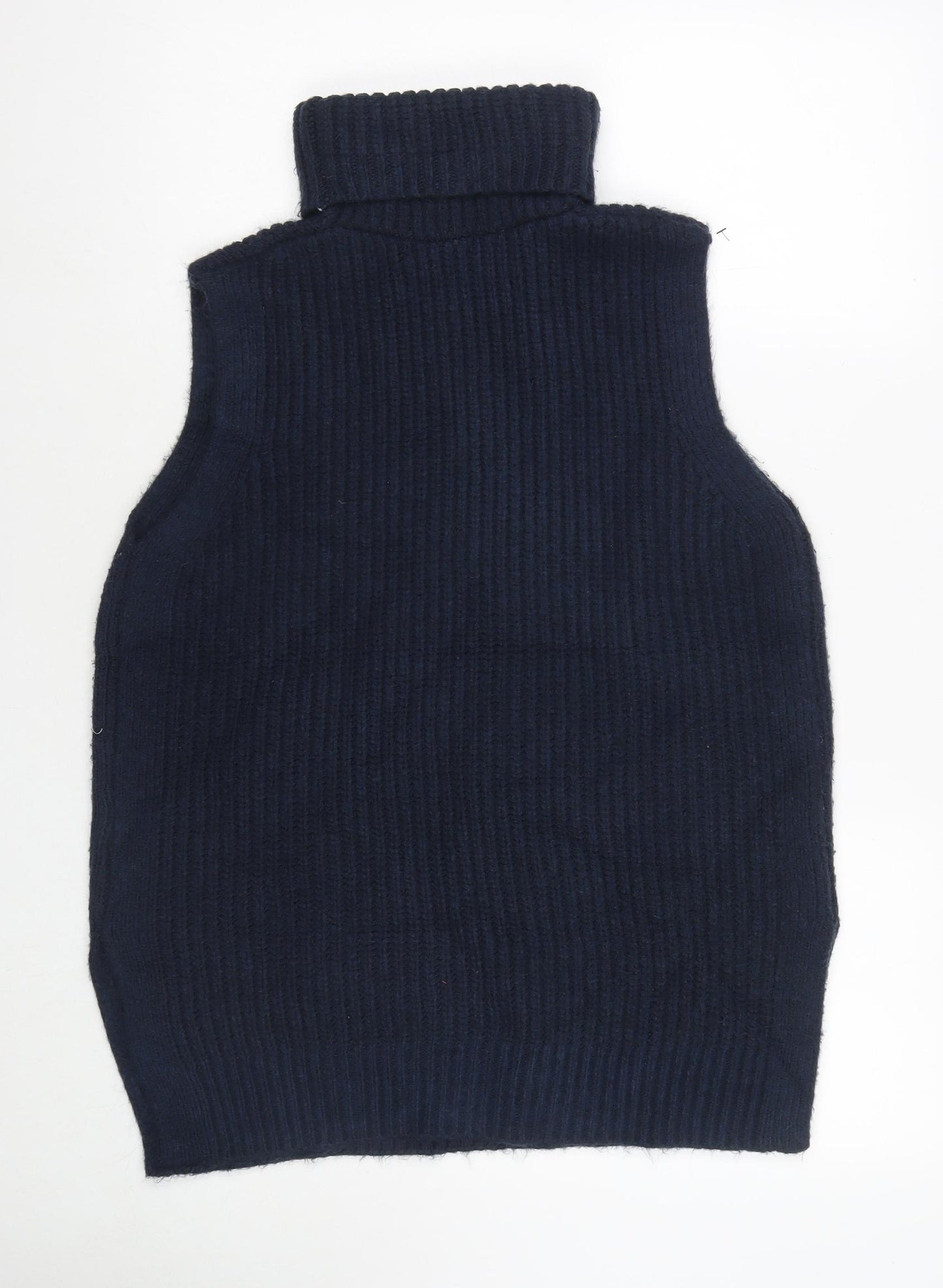 Marks and Spencer Womens Blue Roll Neck Polyester Tunic Jumper Size XS