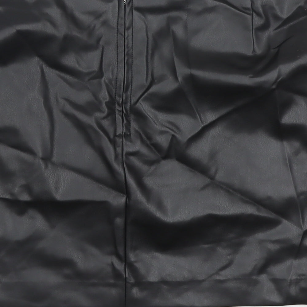 Marks and Spencer Womens Black Polyester Mini Skirt Size 20 Zip