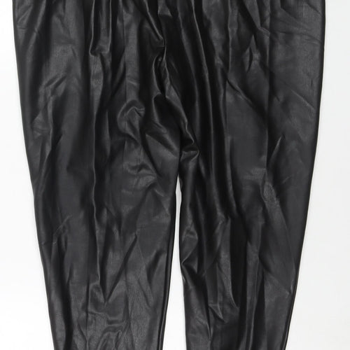 Marks and Spencer Womens Black Polyester Pedal Pusher Trousers Size 20 L27 in Regular Zip