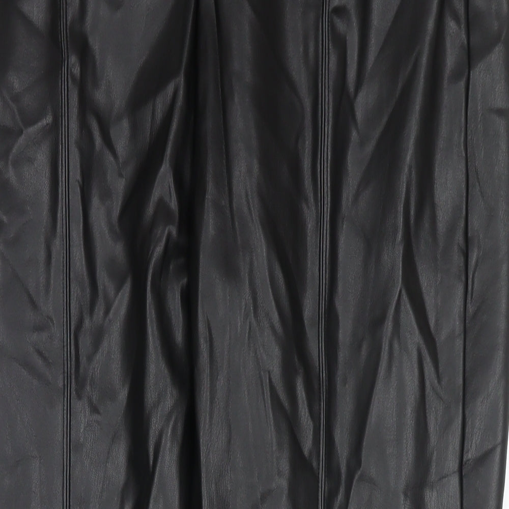 Marks and Spencer Womens Black Polyester Pedal Pusher Trousers Size 20 L27 in Regular Zip