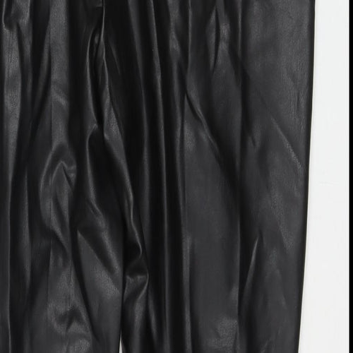 Marks and Spencer Womens Black Polyester Pedal Pusher Trousers Size 20 L27 in Regular Zip