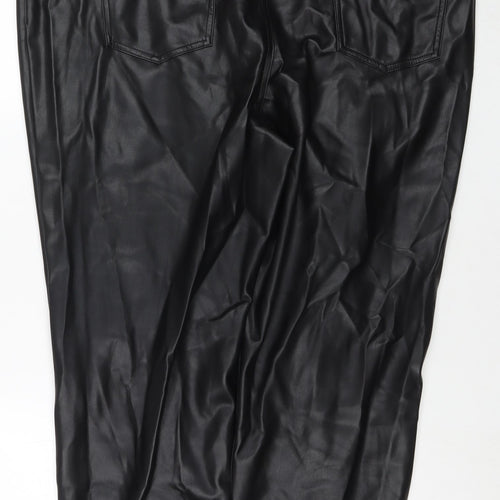 Marks and Spencer Womens Black Polyester Carrot Trousers Size 24 L26 in Regular Zip