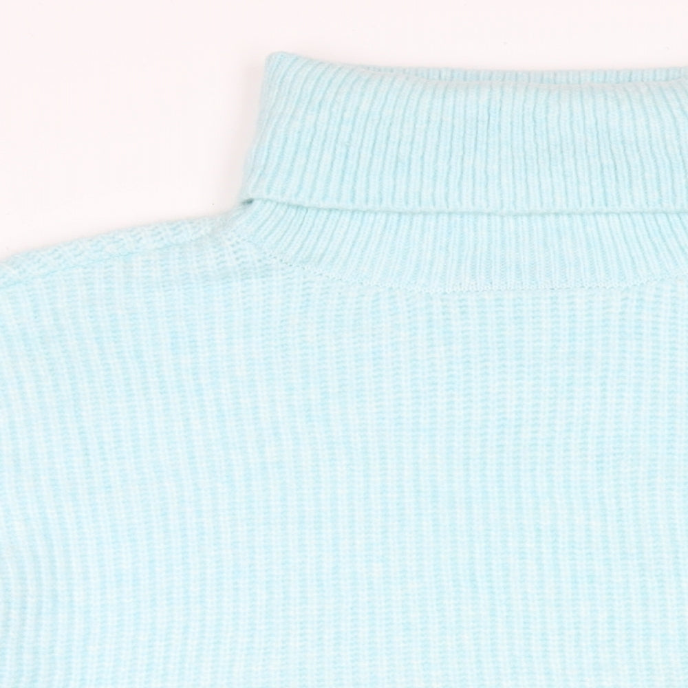 Marks and Spencer Womens Blue Roll Neck Polyamide Pullover Jumper Size L