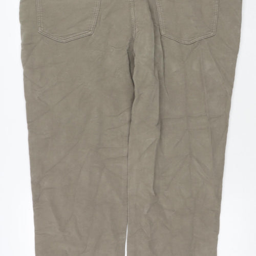 Marks and Spencer Mens Beige Cotton Trousers Size 44 in L31 in Regular Zip