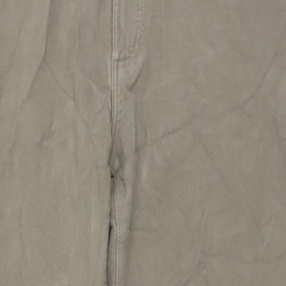 Marks and Spencer Mens Beige Cotton Trousers Size 44 in L31 in Regular Zip