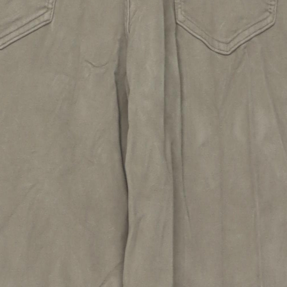 Marks and Spencer Mens Beige Cotton Trousers Size 44 in L31 in Regular Zip