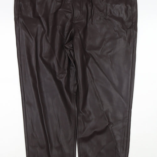 Marks and Spencer Womens Brown Polyester Pedal Pusher Trousers Size 20 L25 in Regular
