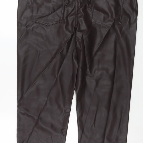 Marks and Spencer Womens Brown Polyester Pedal Pusher Trousers Size 20 L25 in Regular