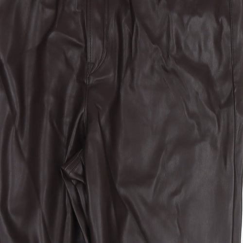 Marks and Spencer Womens Brown Polyester Pedal Pusher Trousers Size 20 L25 in Regular