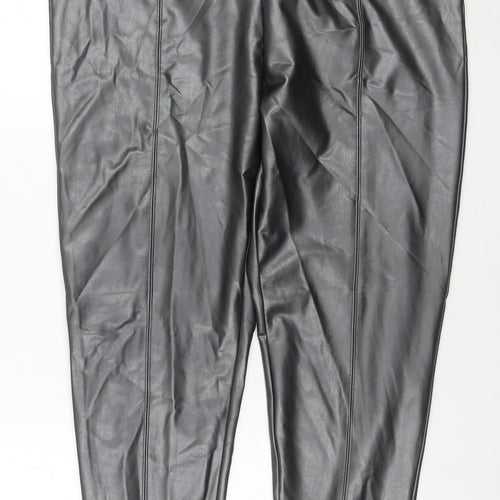 Marks and Spencer Womens Black Polyester Pedal Pusher Trousers Size 20 L27 in Regular