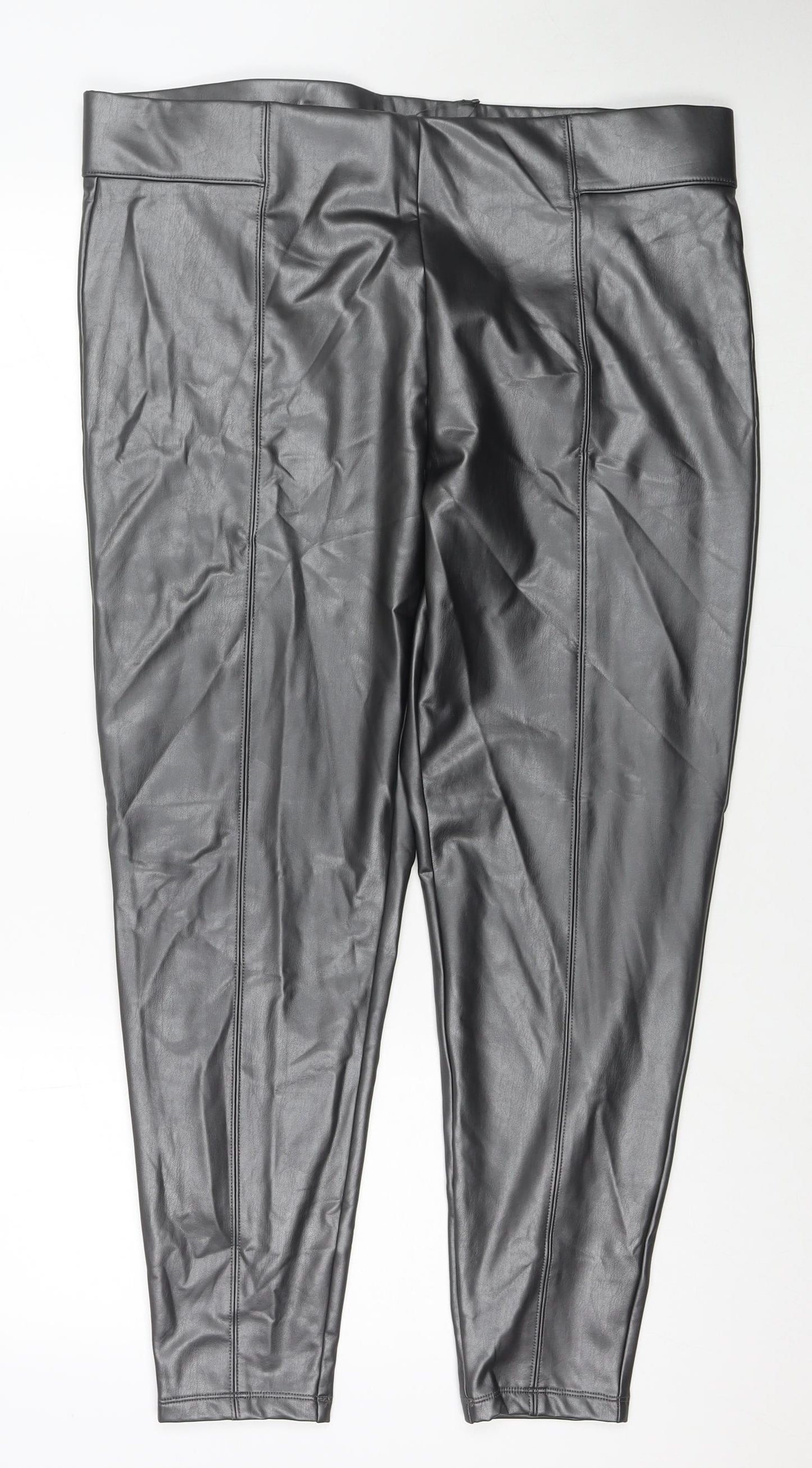 Marks and Spencer Womens Black Polyester Pedal Pusher Trousers Size 20 L27 in Regular