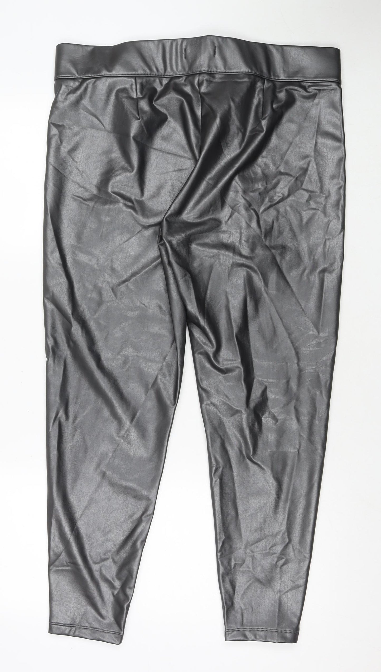 Marks and Spencer Womens Black Polyester Pedal Pusher Trousers Size 20 L27 in Regular