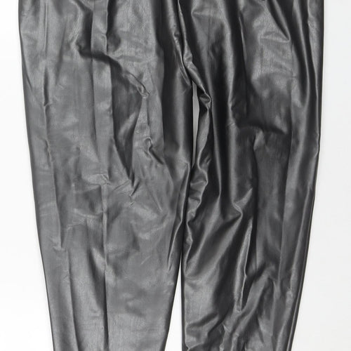 Marks and Spencer Womens Black Polyester Pedal Pusher Trousers Size 16 L27 in Regular