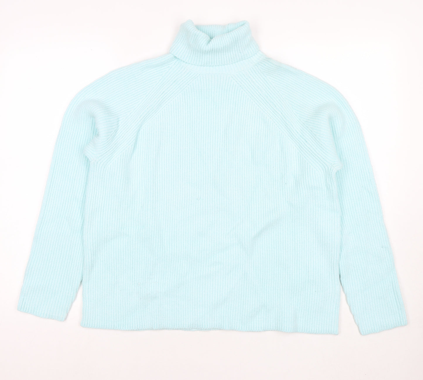 Marks and Spencer Womens Blue Roll Neck Viscose Pullover Jumper Size L