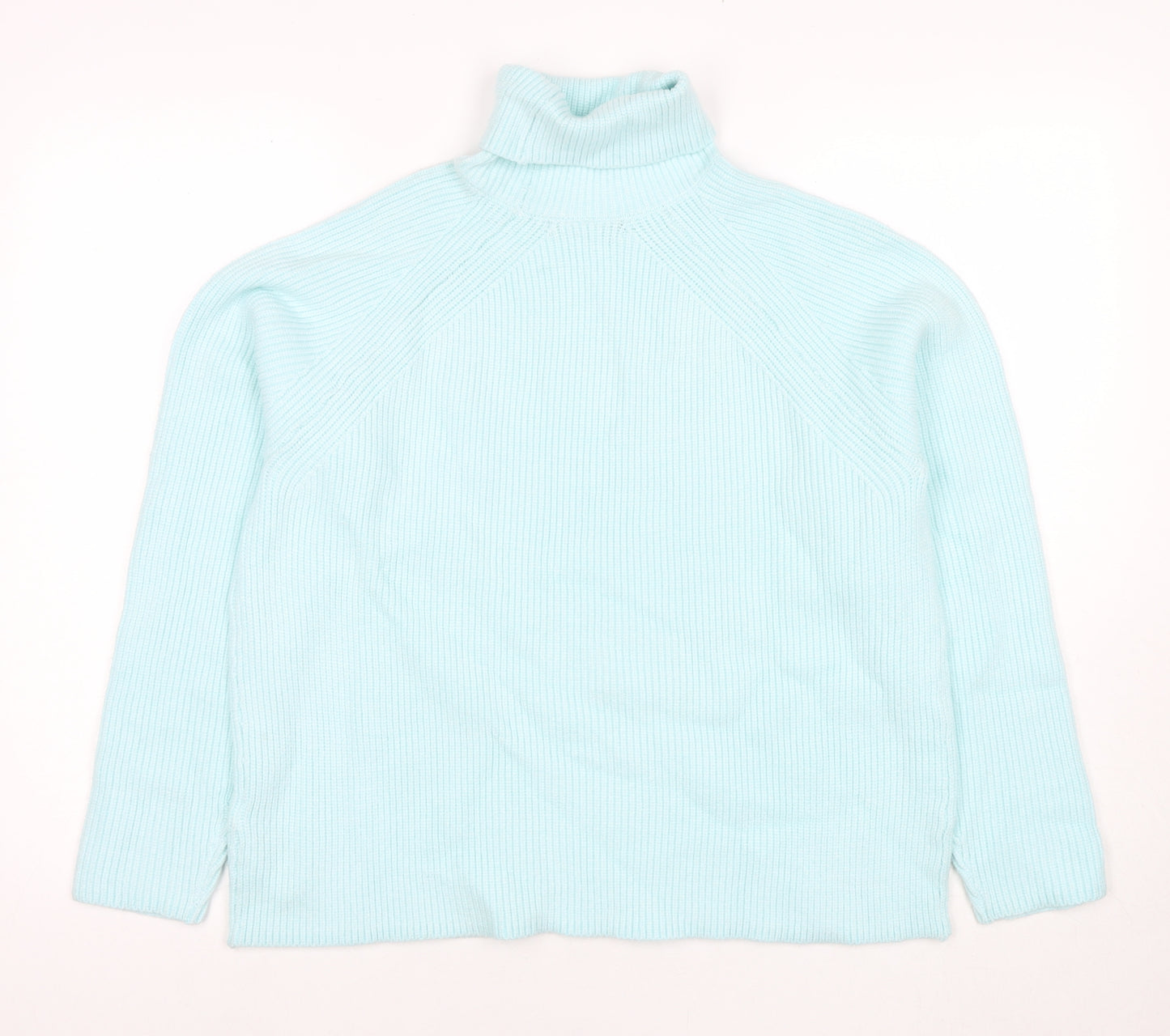 Marks and Spencer Womens Blue Roll Neck Viscose Pullover Jumper Size L