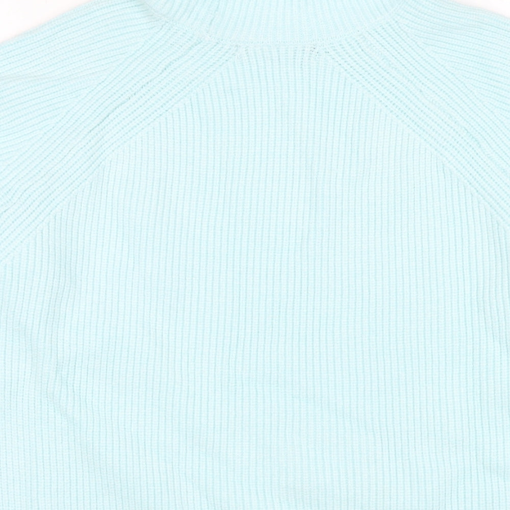 Marks and Spencer Womens Blue Roll Neck Viscose Pullover Jumper Size L
