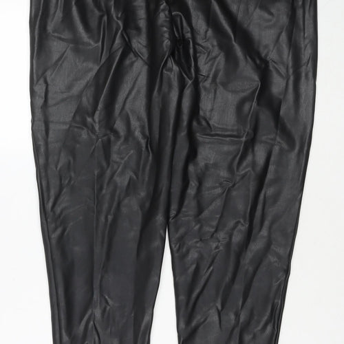 Marks and Spencer Womens Black Polyester Pedal Pusher Trousers Size 20 L29 in Regular