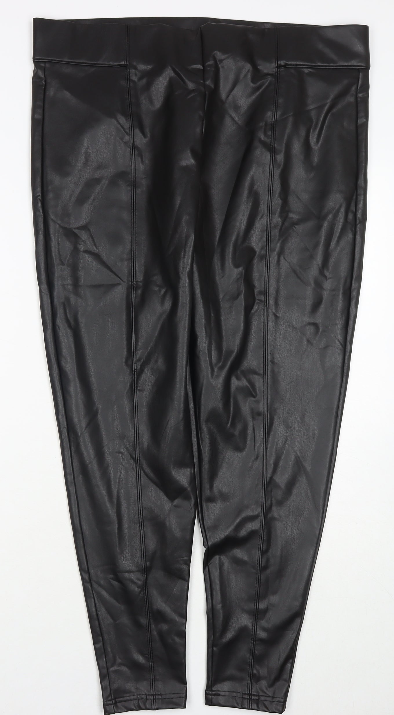 Marks and Spencer Womens Black Polyester Pedal Pusher Trousers Size 20 L27 in Regular