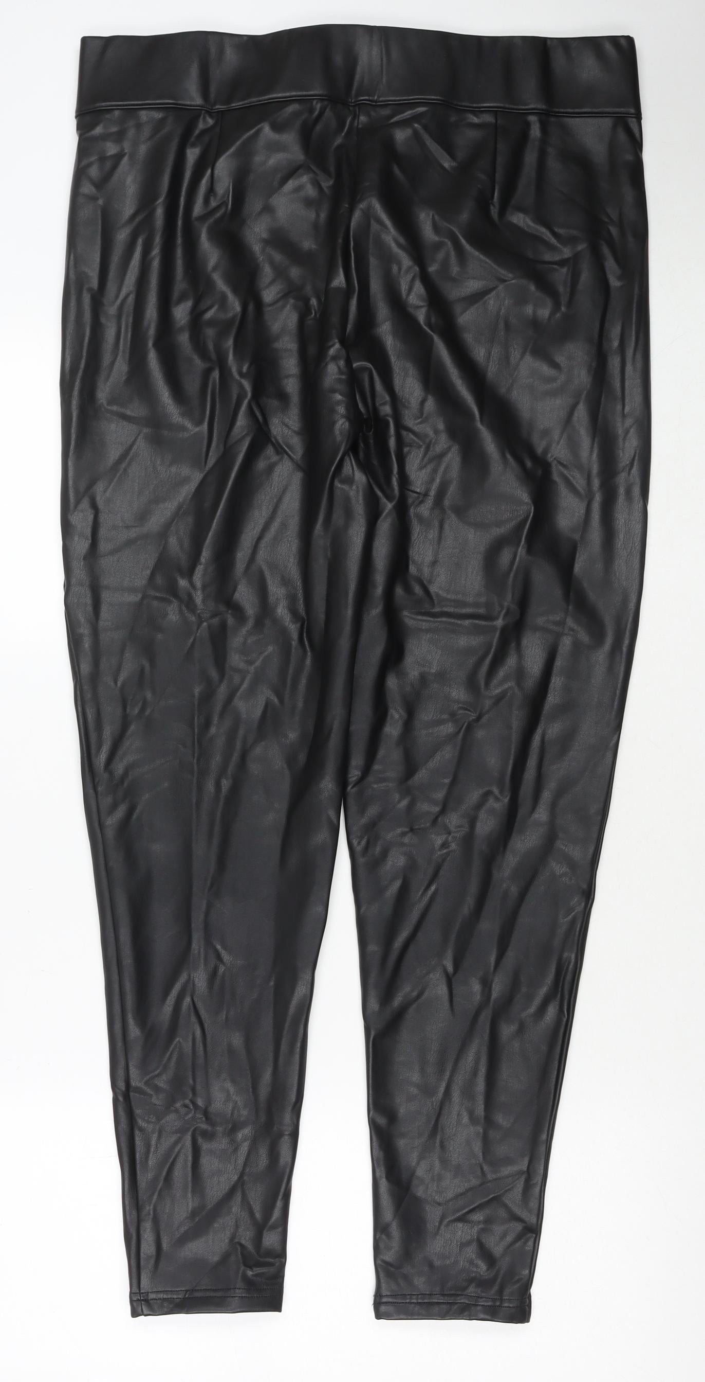 Marks and Spencer Womens Black Polyester Pedal Pusher Trousers Size 20 L27 in Regular