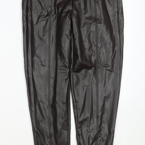 Marks and Spencer Womens Brown Polyester Pedal Pusher Trousers Size 8 L25 in Regular