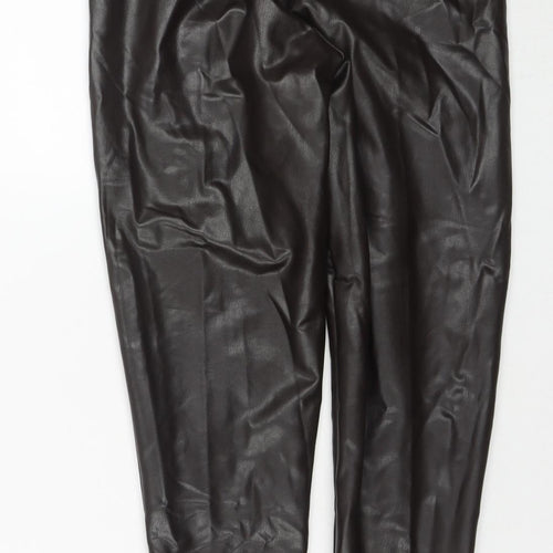 Marks and Spencer Womens Brown Polyester Pedal Pusher Trousers Size 8 L25 in Regular