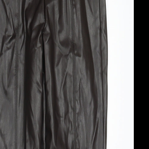 Marks and Spencer Womens Brown Polyester Pedal Pusher Trousers Size 8 L25 in Regular