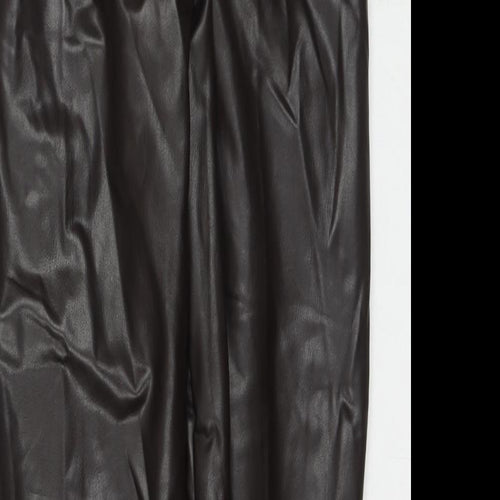 Marks and Spencer Womens Brown Polyester Pedal Pusher Trousers Size 8 L25 in Regular
