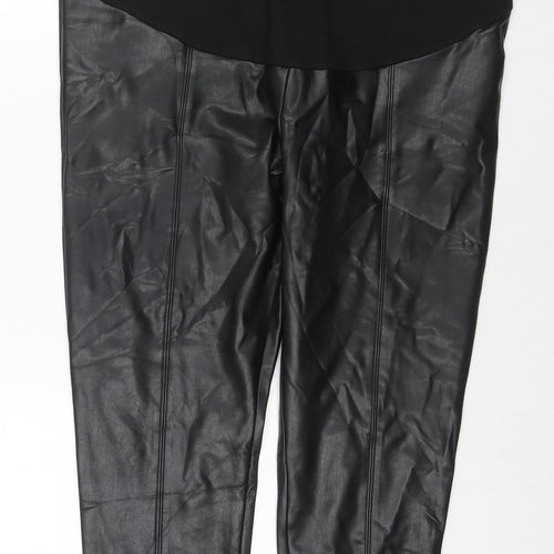 Marks and Spencer Womens Black Polyester Cropped Trousers Size 18 L24 in Regular