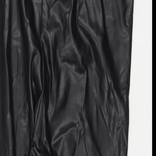 Marks and Spencer Womens Black Polyester Cropped Trousers Size 18 L24 in Regular