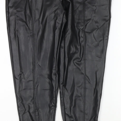 Marks and Spencer Womens Black Polyester Pedal Pusher Trousers Size 14 L26 in Regular