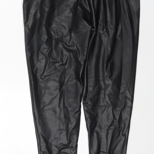 Marks and Spencer Womens Black Polyester Pedal Pusher Trousers Size 14 L26 in Regular