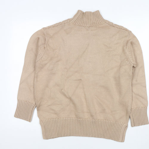 Marks and Spencer Womens Beige Round Neck Viscose Pullover Jumper Size M