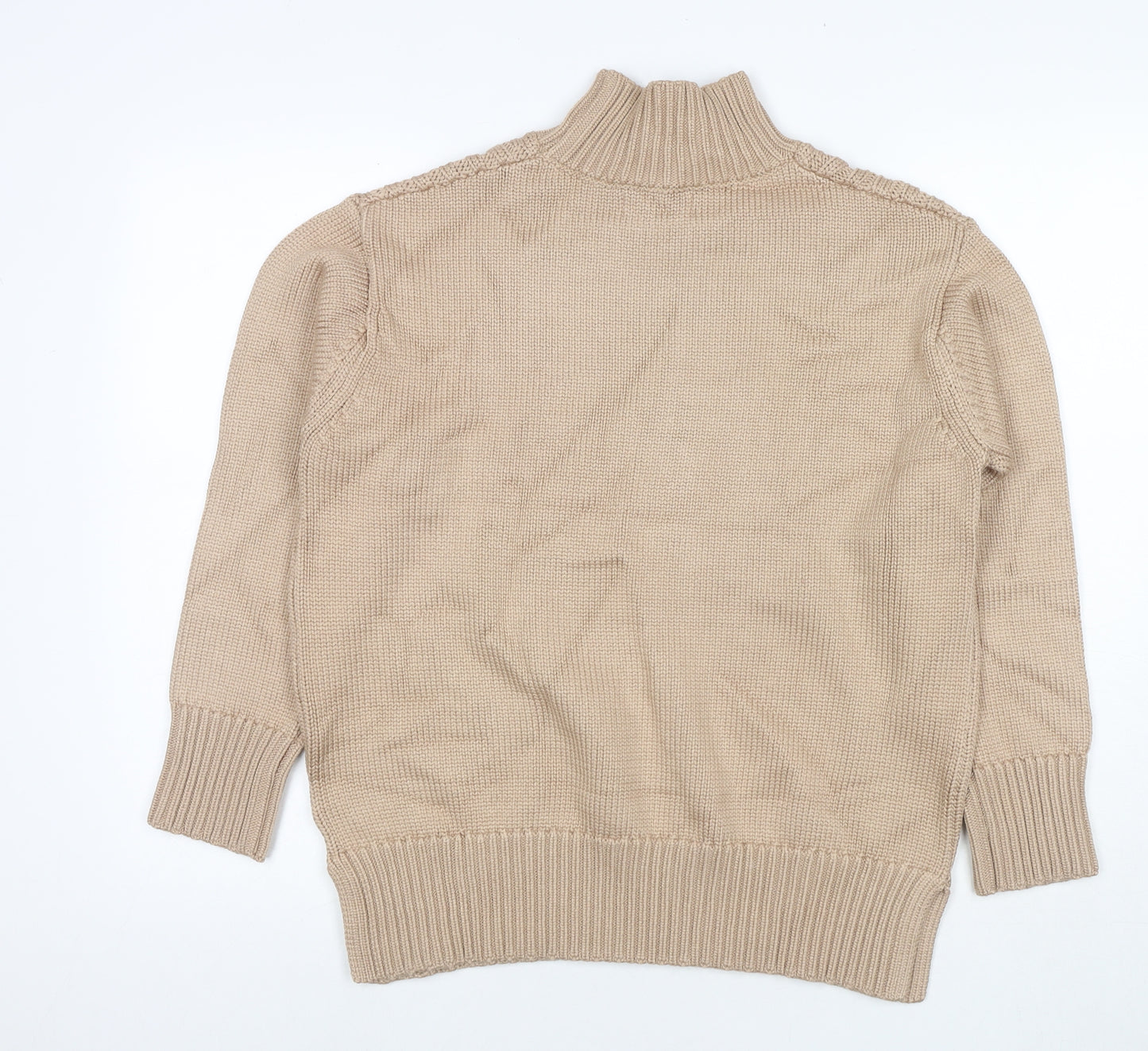 Marks and Spencer Womens Beige Round Neck Viscose Pullover Jumper Size M