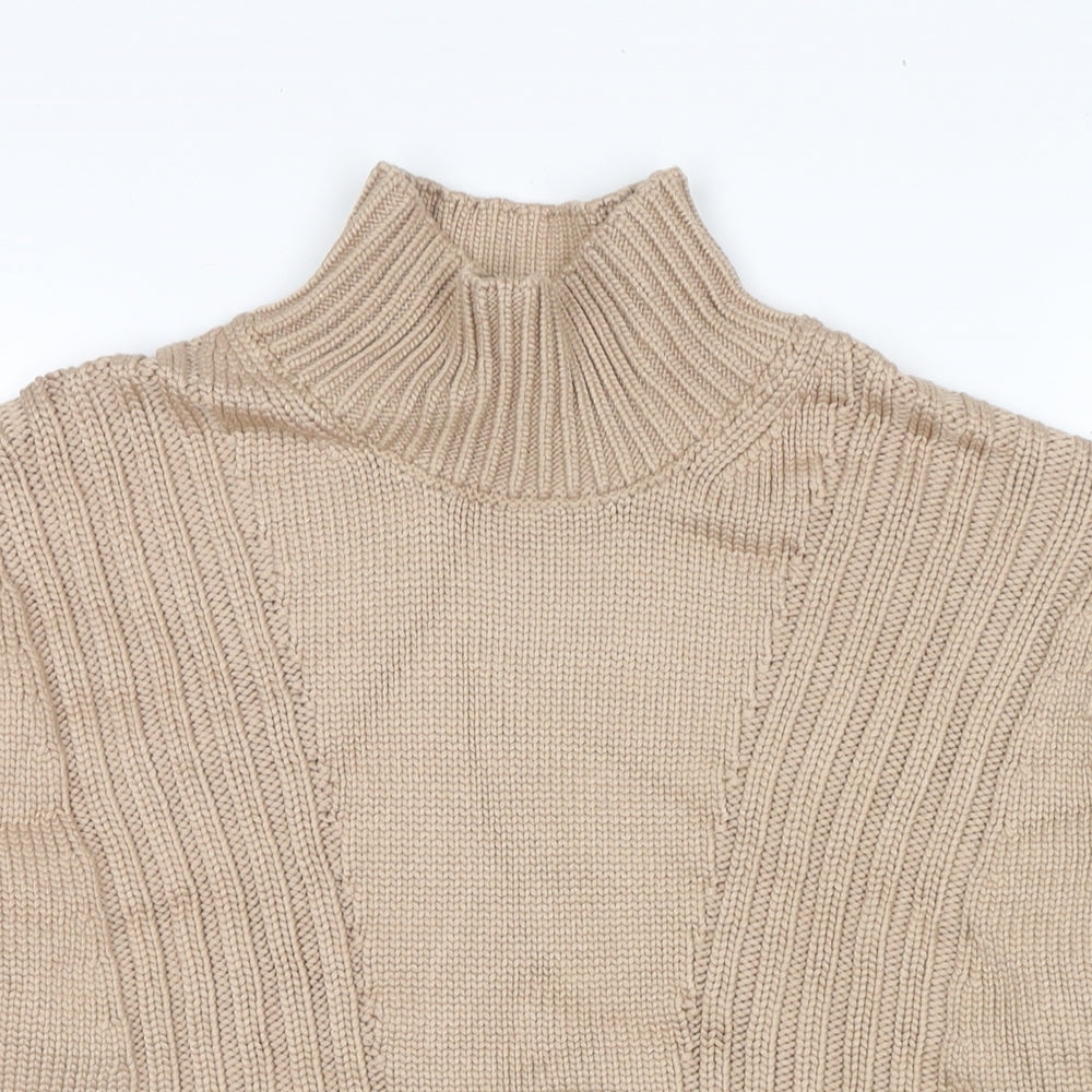Marks and Spencer Womens Beige Round Neck Viscose Pullover Jumper Size M