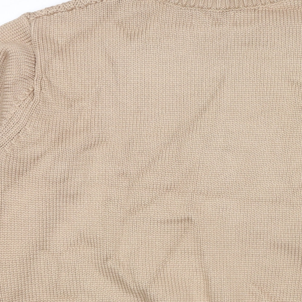Marks and Spencer Womens Beige Round Neck Viscose Pullover Jumper Size M