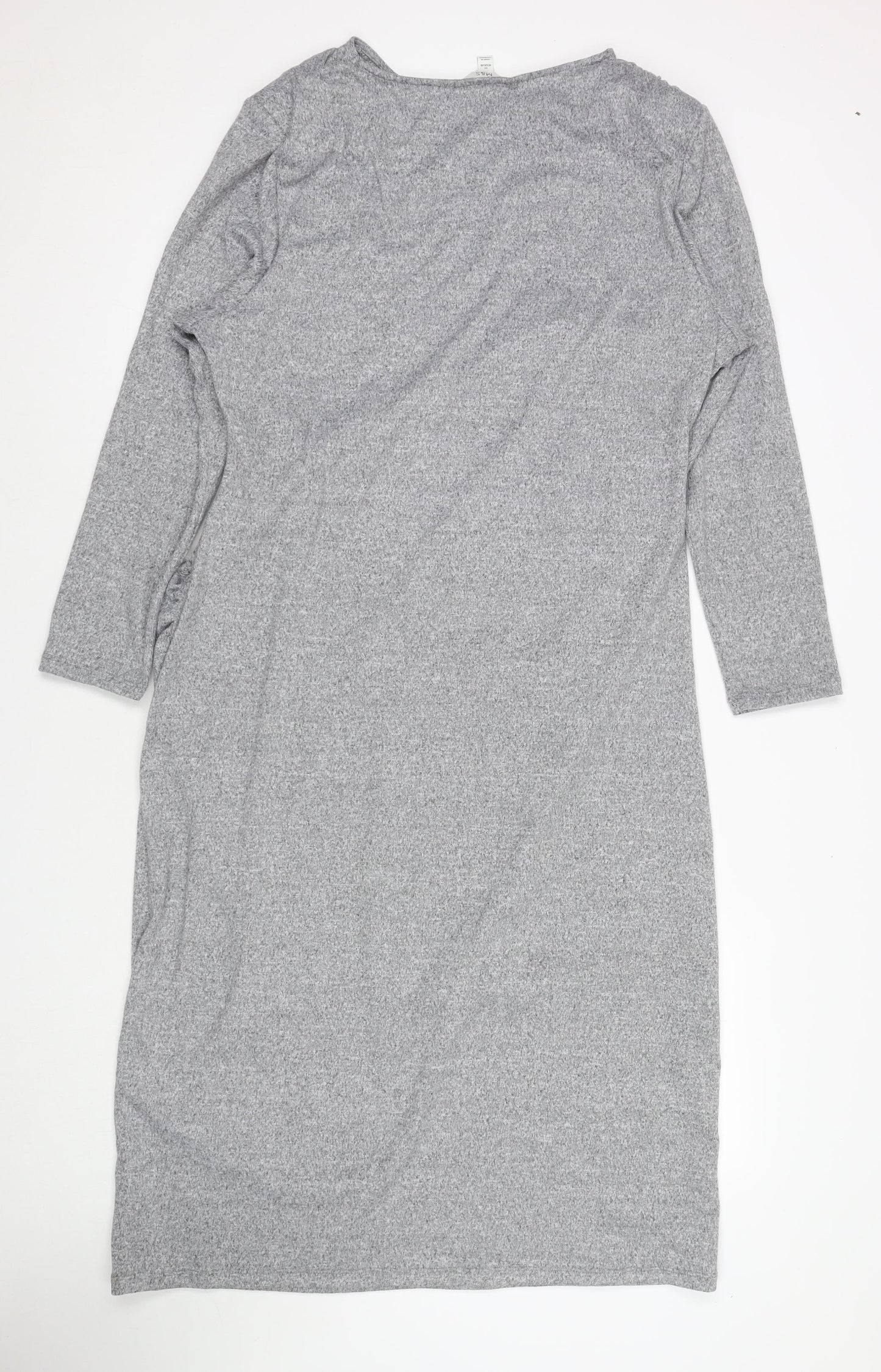 Marks and Spencer Womens Grey Polyester Jumper Dress Size 20 Round Neck Pullover