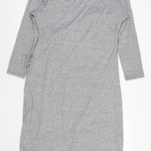 Marks and Spencer Womens Grey Polyester Jumper Dress Size 18 Round Neck Pullover