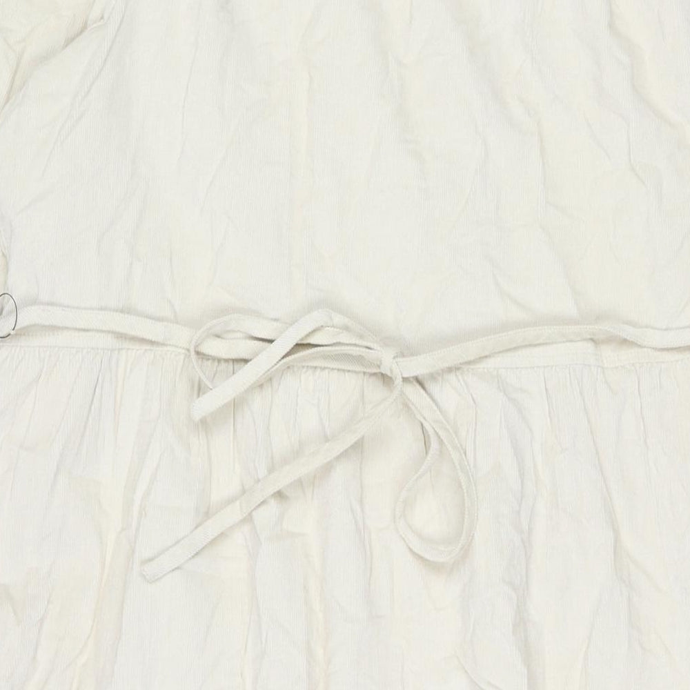 Marks and Spencer Womens Beige Cotton Maxi Size 22 V-Neck Button