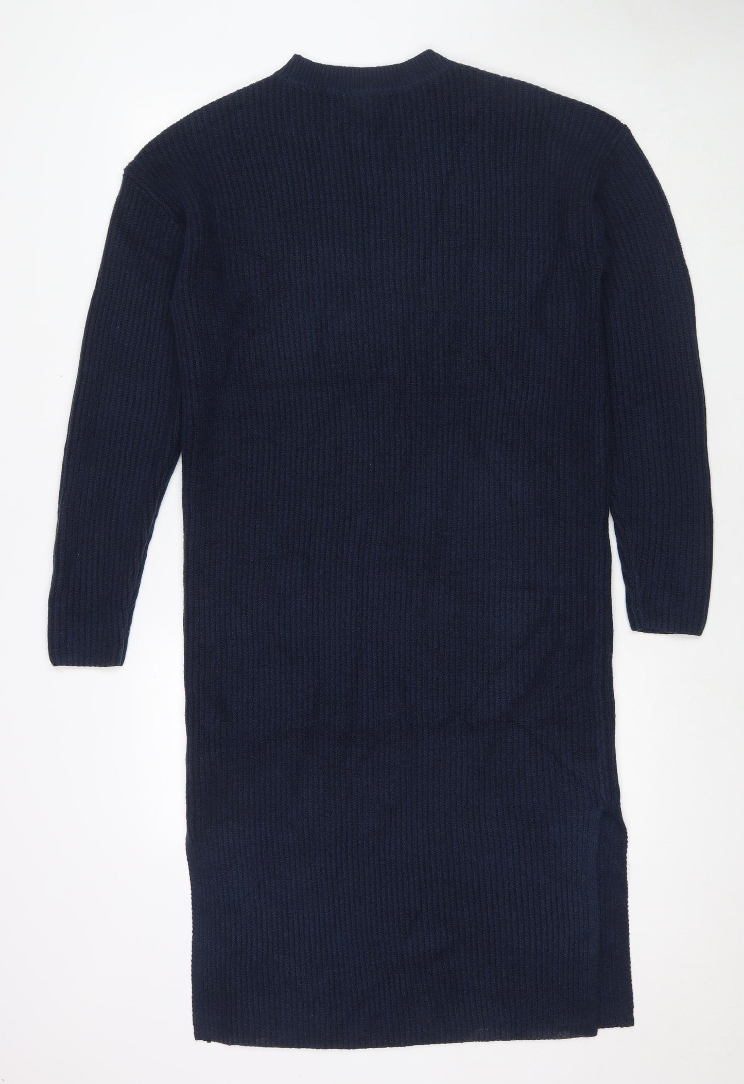 Marks and Spencer Womens Blue Polyester Jumper Dress Size M Round Neck Pullover
